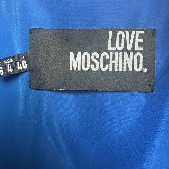Love Moschino Blue Quilted Puffer Jacket Heart Zipper Designer - Picture 5 of 11